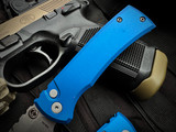 Chaves x Pro-Tech Auto Folder Blue Aluminum Body w/ S35-VN Plain Edge Blade (3.4") CK-1A10-2B3F-12D5