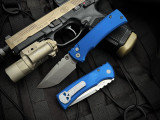 Chaves x Pro-Tech Auto Folder Blue Aluminum Body w/ S35-VN Plain Edge Blade (3.4") CK-1A10-2B3F-12D5