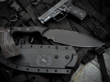 Sniper Bladeworks Smatchet Fixed Blade Black G10 handle w/ Black PVD Plain Edge Blade (9.5")