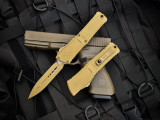 Microtech Combat Troodon D/E Cerakote RAL-8000 Aluminum Body w/ M390MK Plain Edge Blade (3.8") 1142-1CRA