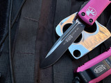 Microtech UTX-85 Pink Aluminum Body w/ Black Plain Edge Blade (3.1") 231-1PK
