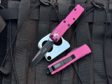 Microtech UTX-85 Pink Aluminum Body w/ Black Plain Edge Blade (3.1") 231-1PK