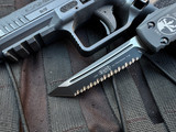 Microtech Ultratech UMS T/E Black Tactical Aluminum Body w/ Black Tactical Full Serrated Blade (3.4") 123-3UMS