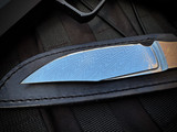 William Henry F35 Lagoon Fixed Blade Polished Damascus Body and Blade w/ Mother of Pearl Inlays