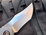 PRE-OWNED Reate Tiger Folder Milled Diamond Pattern Titanium Body w/ M390 Satin Plain Edge Blade (3.5")