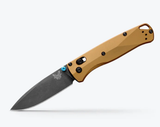 Benchmade Bugout Axis Lock Folder Burnt Brass Aluminum Body w/ M390 Black DLC Battlewashed Plain Edge Blade (3.24") 535BK-07