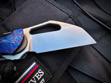 PRE-OWNED CKF OK Titanium/Timascus Non-Locking Folder w/ M398 CKF Wash Chisel Grind Plain Edge Blade (2.25")
