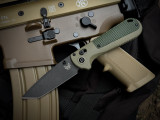 Benchmade Redoubt Axis Lock Folder Ranger Green Grivoy Body w/ CPM-D2 Black Tanto Plain Edge Blade (3.53") 431BK-1