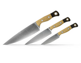 Benchmade 3 Piece Set Culinary Set Maple Valley Richlite and Black G10 Handles w/ CPM-154 Stainless Plain Edge Blades 4000-02