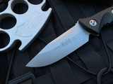 Microtech Socom Alpha Mini S/E Fixed Blade Black 3D G10 Scales w/ Stonewashed Plain Edge Blade (3.72”) 113M-10