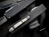 Heretic Knives Nyx T/E Black Aluminum Body w/ Magnacut Battleworn Plain Edge Blade (3.75")