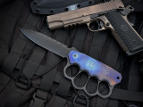 Blackside Customs Trench Boss Heat Anodized Scales w/ PSB27 Plain Edge Blade (5.75")