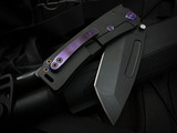 Medford Knives Marauder-H Black DLC Titanium Body and Violet Hardware w/ S45VN DLC Plain Edge Blade (3.75")