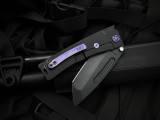 Medford Knives Marauder-H Black DLC Titanium Body and Violet Hardware w/ S45VN DLC Plain Edge Blade (3.75")