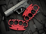 NCC Knives Spiked Grapnel Knuckles Red T6 Aluminum