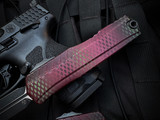 Microtech Cypher II D/E Red X-51 Aluminum Body w/ M390MK Plain Edge Blade (3.55") 1242-1RDX51S