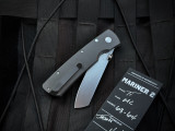 Tactile Knife Co Mariner II Terzuola Folder Tumbled Titanium Body w/ Magnacut Tumbled Plain Edge Blade (3") 20-MAR-MCTU-TT01