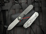 Terrain 365 Narwhal-AT Titanium and Carbon Fiber Body w/ Terravantium Bead Blast Plain Edge Blade (3.54")