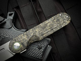 Terrain 365 Narwhal-AT Titanium and Dark Matter Gold Carbon Fiber Body w/ Terravantium Bead Blast Plain Edge Blade (3.54")