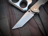 NO BOX Toor Knives Chasm Stone Titanium Folder w/ Stonewashed 154CM Tanto Blade (3.25”)