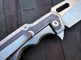 PRE-OWNED Attention2Detail MK1 Medium Titanium Folder Purple Fat Carbon Inlays w/ CPM 3V Satin Drop Point Blade