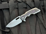 PRE-OWNED Attention2Detail MK1 Medium Titanium Folder Purple Fat Carbon Inlays w/ CPM 3V Satin Drop Point Blade