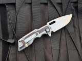 PRE-OWNED Attention2Detail MK1 Medium Titanium Folder Purple Fat Carbon Inlays w/ CPM 3V Satin Drop Point Blade