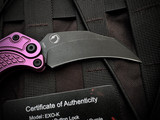 Reate Exo-K Gravity Karambit Folder Purple Aluminum Body w/ Bohler N690 Black plain Edge Blade (3")
