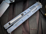 Maxace Banshee V2 Balisong Butterfly Knife Grey G10 Handles w/ Satin Plain Edge Blade (4.6") MBIV02