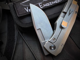 Vero Engineering Nova Mini Folder Titanium Body w/ M390 Stonewashed Plain Edge Blade (3.25")