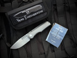 Vero Engineering Nova Mini Folder Titanium Body w/ M390 Stonewashed Plain Edge Blade (3.25")