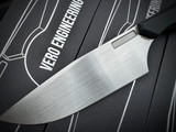 Vero Engineering Chef 6 Fixed Blade Black G10 Handles w/ Nitro-V Hand Rubbed Satin Plain Edge Blade (6")