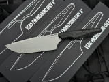 Vero Engineering Chef 6 Fixed Blade Marbled Carbon Fiber Handles w/ Nitro-V Stonewashed Plain Edge Blade (6")