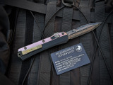 Marfione Select Glykon Bayonet Black Hefted Alloy and Rose Gold PVD and Bronzed Titanium Accents w/ BakerForge Coppermai Damascus Plain Edge Blade (3.75") 184-16MS1