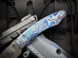 William Henry B12 Baja Folder Laser Engraved Titanium Body w/ WH Wave Damascus Spearpoint Blade (3") S/N 12/25