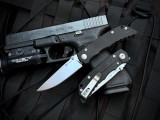 Spartan Blades Talos II Folder Starburst Black Aluminum Body w/ 154CM Stonewashed Plain Edge Blade (3.25") SFBL13BKSW