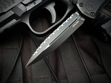 Microtech Hera II Mini D/E Black Aluminum Body w/ M390MK Tactical Black Full Serrated Blade (2.875") 1702M-3T