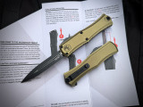 Microtech Hera II Mini D/E OD Green Aluminum Body w/ M390MK Black Plain Edge Blade (2.875") 1702M-1OD