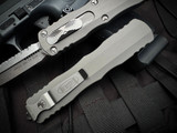 Microtech Dirac Delta D/E Natural Clear Aluminum Body w/ Stonewashed Full Serrated Blade (3.8") 227-12NC