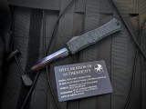 Marfione Select Hera II Mini D/E Black ClawBurst Aluminum Body and Blue Titanium Accents w/ Blue BakerForge CopperMai Damascus Blade (2.875") 1702M-16MS3