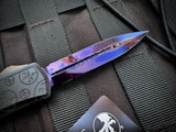 Marfione Select Hera II Mini D/E Black ClawBurst Aluminum Body and Purple Haze Titanium Accents w/ Blue BakerForge CopperMai Damascus Blade (2.875") 1702M-16MS5