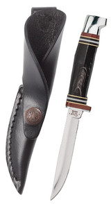 Case Buffalo Horn Mini FINN Hunter with Leather Sheath 17916