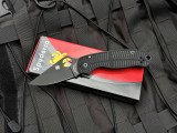 PRE-OWNED Spyderco Paramilitary 3 Salt Series Black Grooved G10 Scales w/ Magnacut Black Plain Edge Blade (3") C223GMCBKP