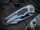 Heretic Knives Pariah S/E Manual Folder Gray Cel Shade Aluminum Body and Tritium Button w/ Gray Cel Shade Plain Edge Blade (3.77") H046-CS-GRY