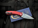 Case Westline Assisted Folder Red Aluminum Body w/ S35VN Stonewashed Plain Edge Blade (3.19") 36551