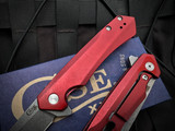 Case Kinzua Flipper Spearpoint Red Anodized Aluminum Body w/ S35VN Stonewashed Plain Edge Blade (3.4”) 64661