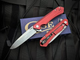 Case Kinzua Flipper Spearpoint Red Anodized Aluminum Body w/ S35VN Stonewashed Plain Edge Blade (3.4”) 64661