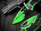 Heretic Knives Medusa T/E Auto Folder Cel Shade Toxic Green Aluminum Body w/ Magnacut Cel Shade Toxic Green Plain Edge Blade (3") H011-CS-TX