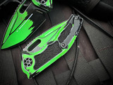 Heretic Knives Medusa T/E Auto Folder Cel Shade Toxic Green Aluminum Body w/ Magnacut Cel Shade Toxic Green Plain Edge Blade (3") H011-CS-TX