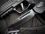 Heretic Knives Hydra V4 S/E Black Aluminum Body w/ Magnacut Battleworn DLC Black Plain Edge Blade H407-16A